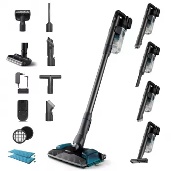 Accustofzuiger Philips 8000 series XC8057/01, draadloos zakloos 0.6 L, 25.2V, droog & nat, uitneembare accu