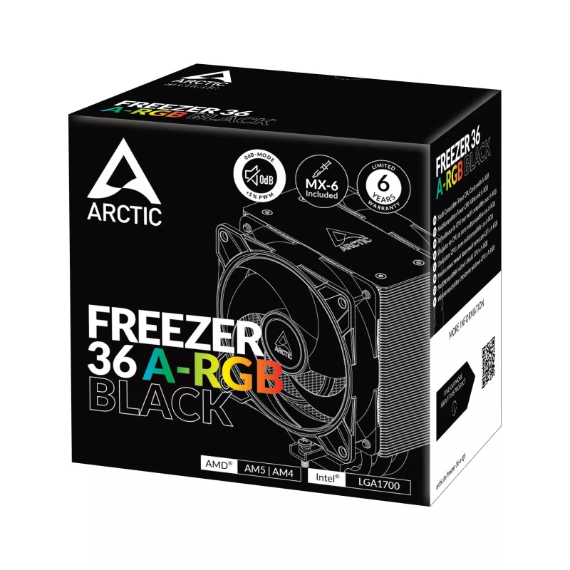 ARCTIC Freezer 36 A-RGB (zwart) multi-compatibele tower-cpu-koeler met A-RGB