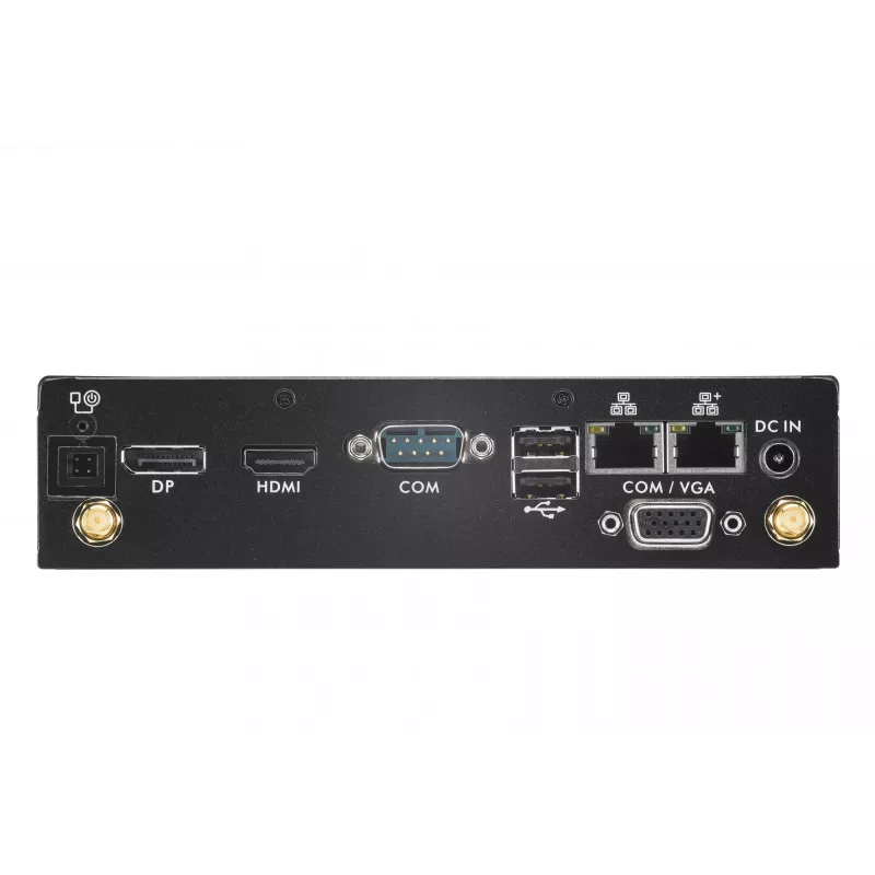 Shuttle XPC slim barebone DS50U, Intel Celeron 7305, 2x LAN (1x 2,5 Gbit, 1x 1 Gbit), 1x COM, 1x HDMI, 1x DP, 1x VGA, ventilatorloos, 24/7 continu gebruik