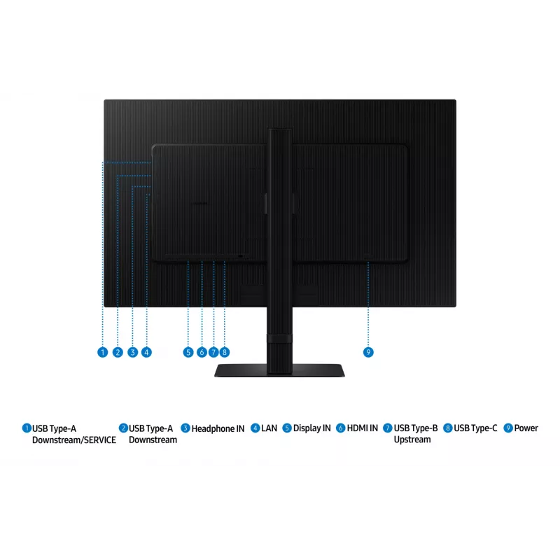 Samsung ViewFinity S8 S27D800UAU (LS27D800UAUXEN) 68,6 cm (27 inch) 4K UHD IPS-monitor, 3840 x 2160, 60 Hz, HDR10, USB-C 90W, in hoogte verstelbaar, zwart