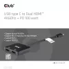 CLUB3D USB-C®-hub naar dual HDMI™ 4K60Hz M/F+PD3.0 100 W