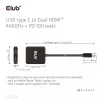 CLUB3D USB-C®-hub naar dual HDMI™ 4K60Hz M/F+PD3.0 100 W