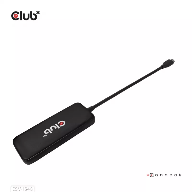 Club3D CSV-1548 USB-C-hub, 4x USB-C 10 Gbps, 100W PD, zwart