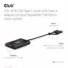 Videosplitter Club 3D CSV-1478 USB Type-C (met USB-A-adapter) naar dual DisplayPort 4K60Hz, zwart