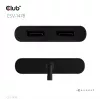 Videosplitter Club 3D CSV-1478 USB Type-C (met USB-A-adapter) naar dual DisplayPort 4K60Hz, zwart