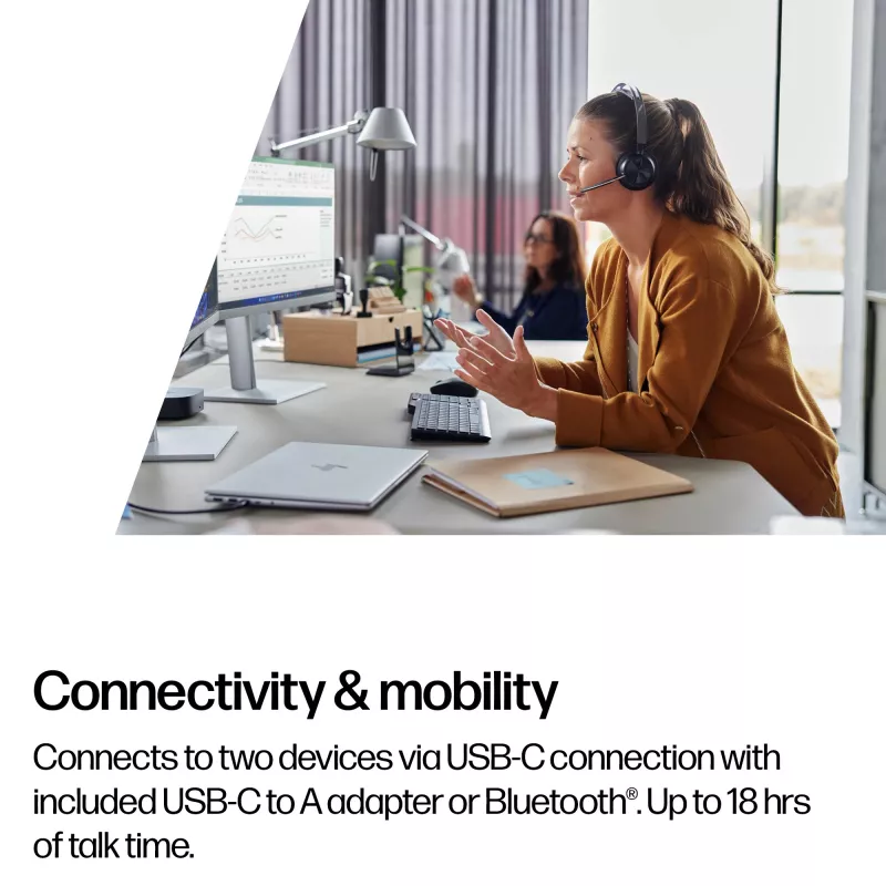 HP Poly Voyager Focus 2 Microsoft Teams Certified USB-C-C-headset +USB-C/A-adapter +laadstation