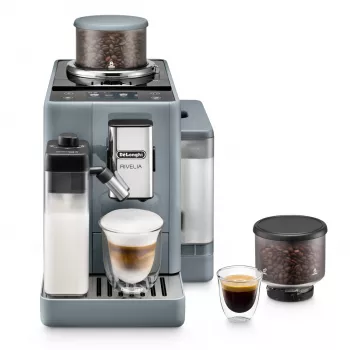 Espressomachine De’Longhi Rivelia EXAM440.55.g — volautomatisch, 1,4 l watertank, 250 g maalwerk, 19 bar, TFT-touchdisplay