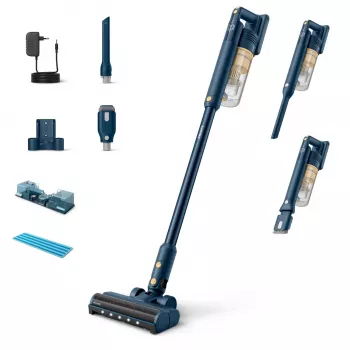 Philips 5000 series XC5043/01 steelstofzuiger accu nat&droog cycloon zakloos 0,27 l blauw, geel