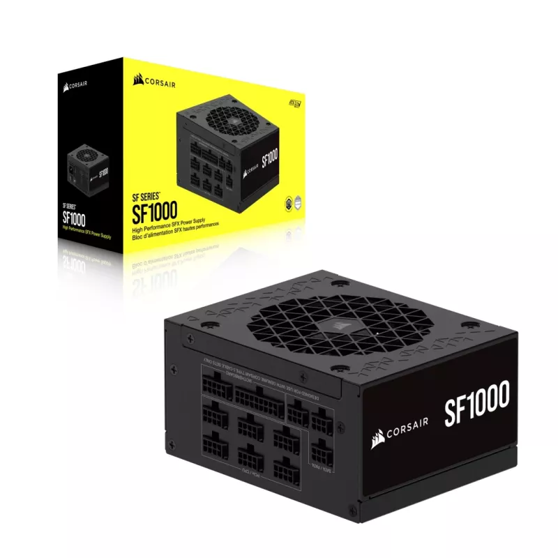 Corsair SF1000 SFX-voeding, 1000 W, 80 PLUS Platinum, volledig modulair (CP-9020257-EU)