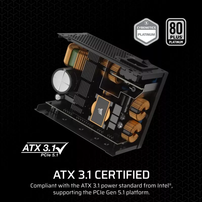 Corsair SF1000 SFX-voeding, 1000 W, 80 PLUS Platinum, volledig modulair (CP-9020257-EU)