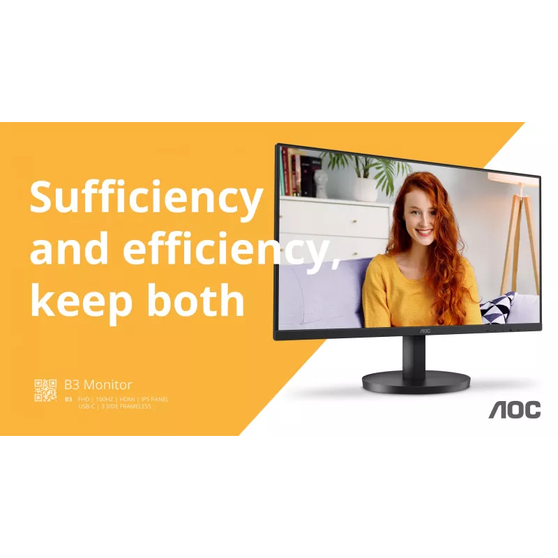 AOC B3 U27B3M computermonitor 68,6 cm (27 inch) 3840 x 2160 pixels 4K Ultra HD LCD zwart