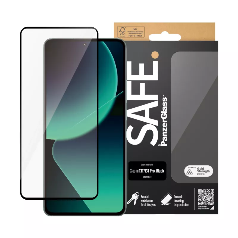 PanzerGlass SAFE. by ® screenprotector Xiaomi 13T | 13T Pro | Ultra-Wide Fit