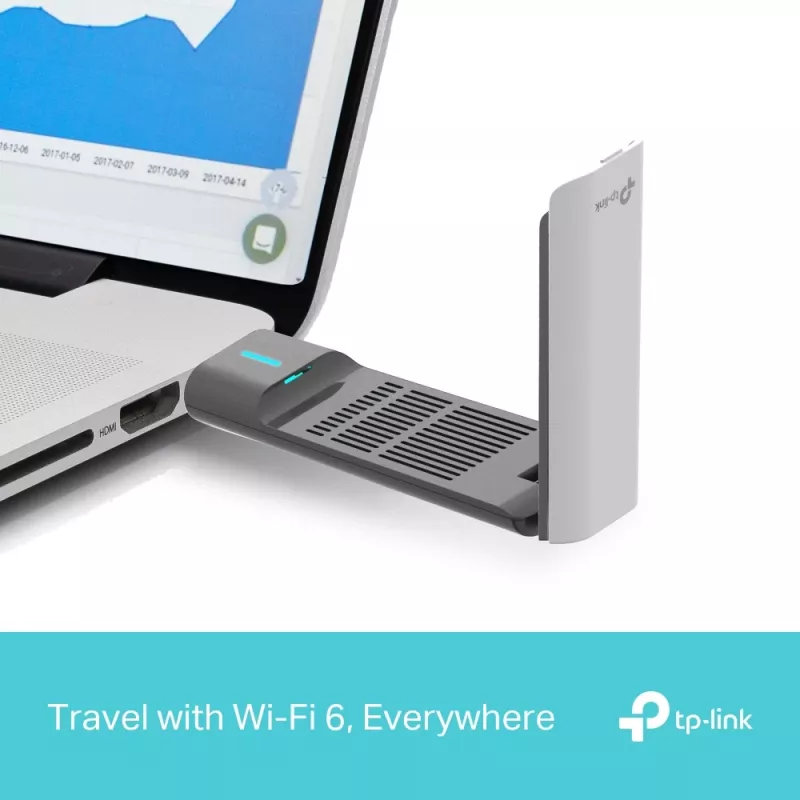 Draadloze USB-adapter TP-Link Archer AX3000 (Archer TX50UH) – dualband Wi‑Fi 6, USB 3.2 Gen1, tot 3000 Mbps, interne antenne, Windows 11