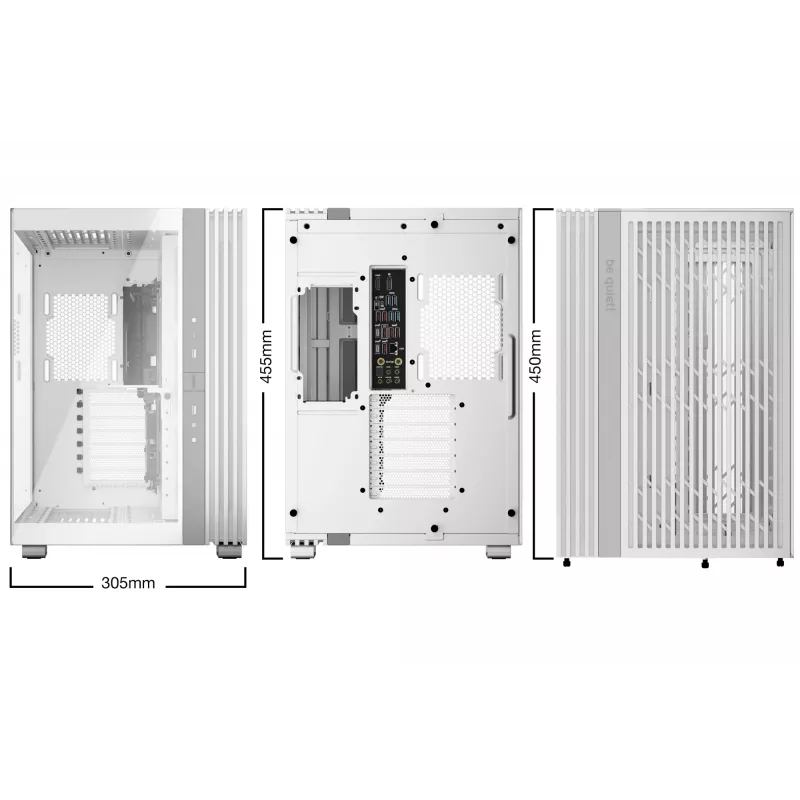 be quiet! Light Base 600 DX BGW66 Midi Tower pc-behuizing, ATX/micro-ATX/Mini-ITX, zijpaneel van gehard glas, ARGB, USB-C, wit