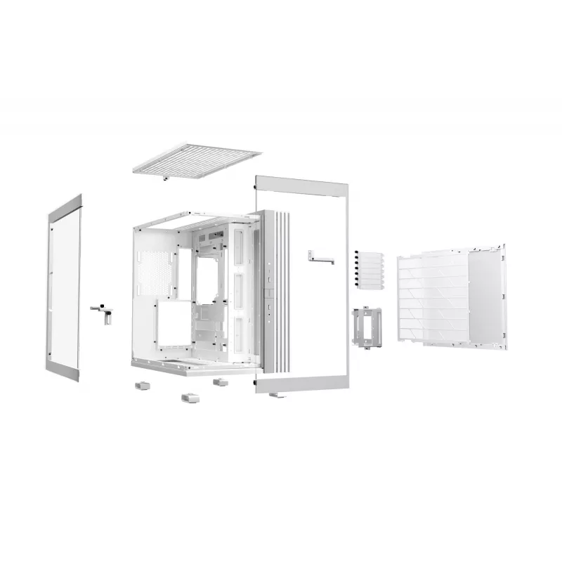 be quiet! Light Base 600 DX BGW66 Midi Tower pc-behuizing, ATX/micro-ATX/Mini-ITX, zijpaneel van gehard glas, ARGB, USB-C, wit