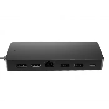 HP Universal USB-C multiport-hub, bedraad, USB 3.2 Gen 2 (3.1 Gen 2) Type-C, 10,100,1000 Mbit/s, zwart, zwart, 4K Ultra HD