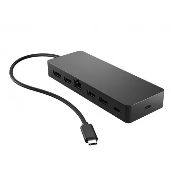 HP Universal USB-C multiport-hub, bedraad, USB 3.2 Gen 2 (3.1 Gen 2) Type-C, 10,100,1000 Mbit/s, zwart, zwart, 4K Ultra HD