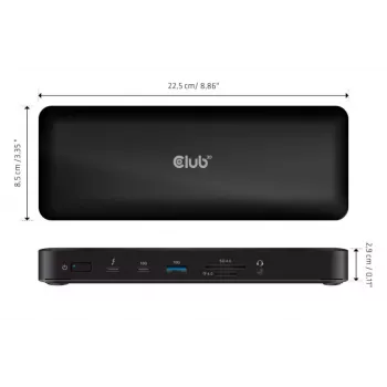 CLUB3D CSV-1583 laptop-dock/poort-replicator bedraad Thunderbolt 4 zwart