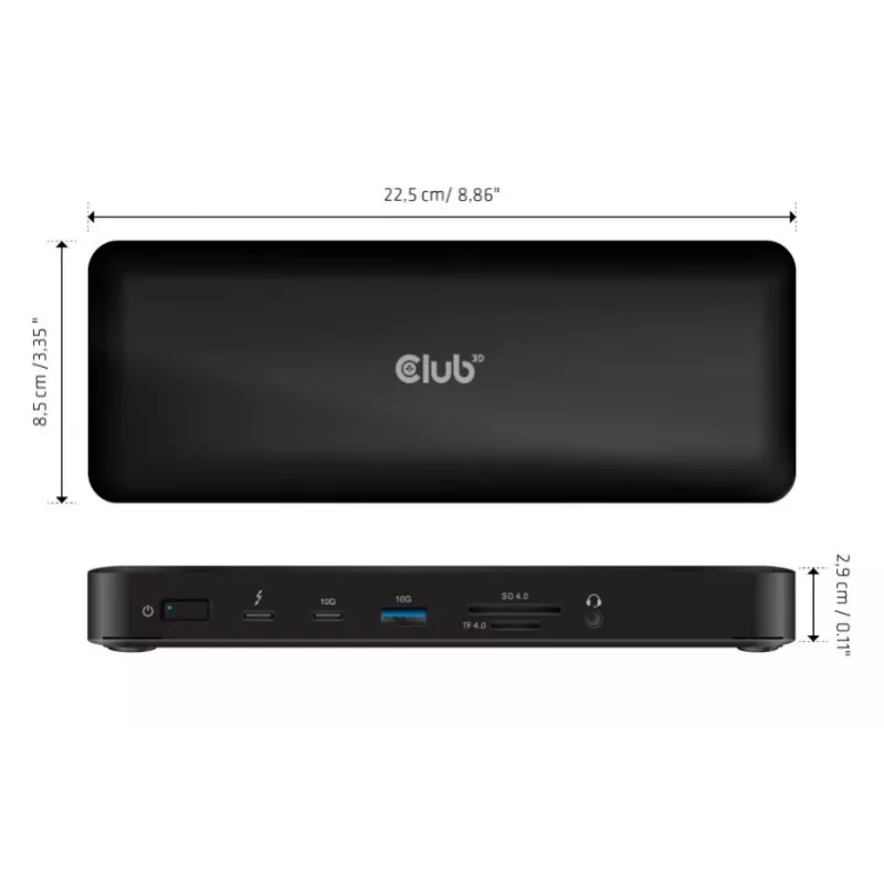 CLUB3D CSV-1583 laptop-dock/poort-replicator bedraad Thunderbolt 4 zwart