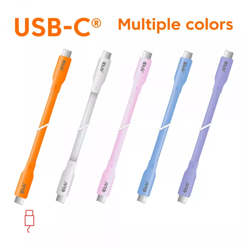 CLUB3D USB-C-kabel blauw, 2 m, USB-C, USB-C, USB4 Gen 2x2, 20 Gbit/s, blauw