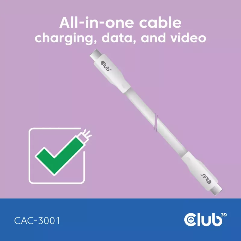 USB-C-kabel CLUB3D CAC-3001 2m USB4 Gen 3x2 wit