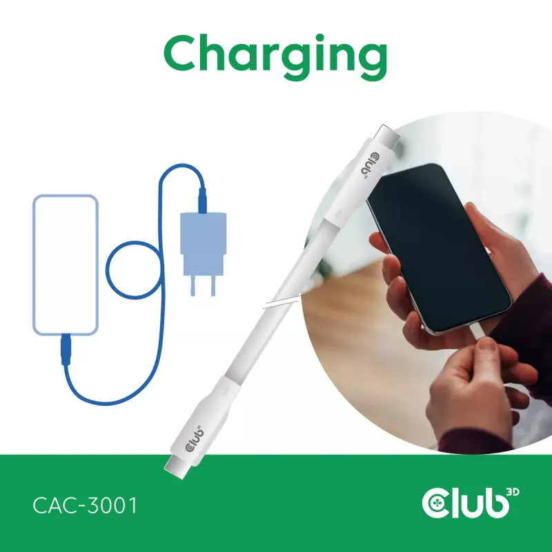 USB-C-kabel CLUB3D CAC-3001 2m USB4 Gen 3x2 wit
