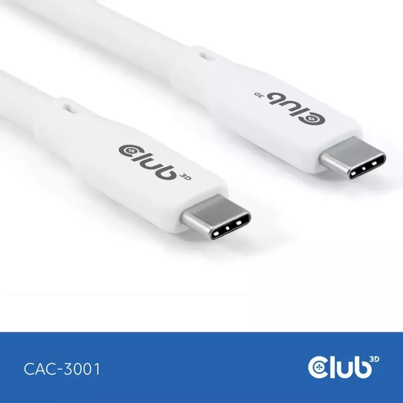 USB-C-kabel CLUB3D CAC-3001 2m USB4 Gen 3x2 wit