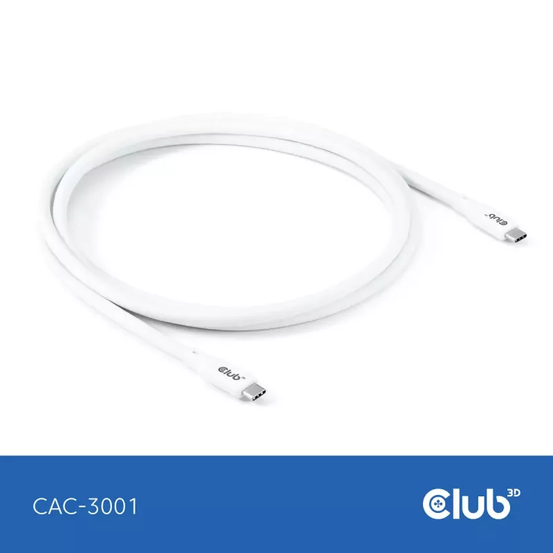 USB-C-kabel CLUB3D CAC-3001 2m USB4 Gen 3x2 wit