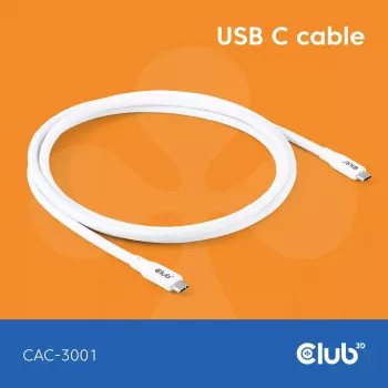 USB-C-kabel CLUB3D CAC-3001 2m USB4 Gen 3x2 wit