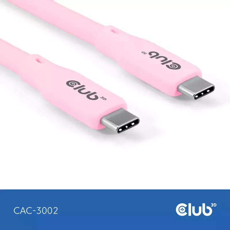 USB-C-kabel CLUB3D CAC-3002 2m USB4 Gen 3x2 roze