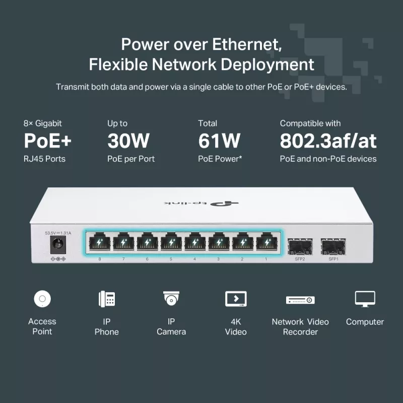 TP-Link FESTA FS310GP Netwerkswitch Managed L2/L2+ Gigabit Ethernet (10/100/1000) Power over Ethernet (PoE) 1U wit