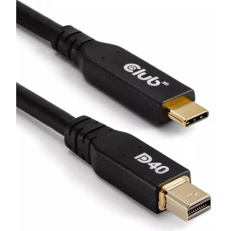 CLUB3D CAC-1561 DisplayPort-kabel 2 m Mini DisplayPort USB Type-C zwart