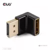 Adapter club 3D DisplayPort stekker naar DisplayPort 1.4 bus 90° haaks, ondersteunt 4K@120Hz