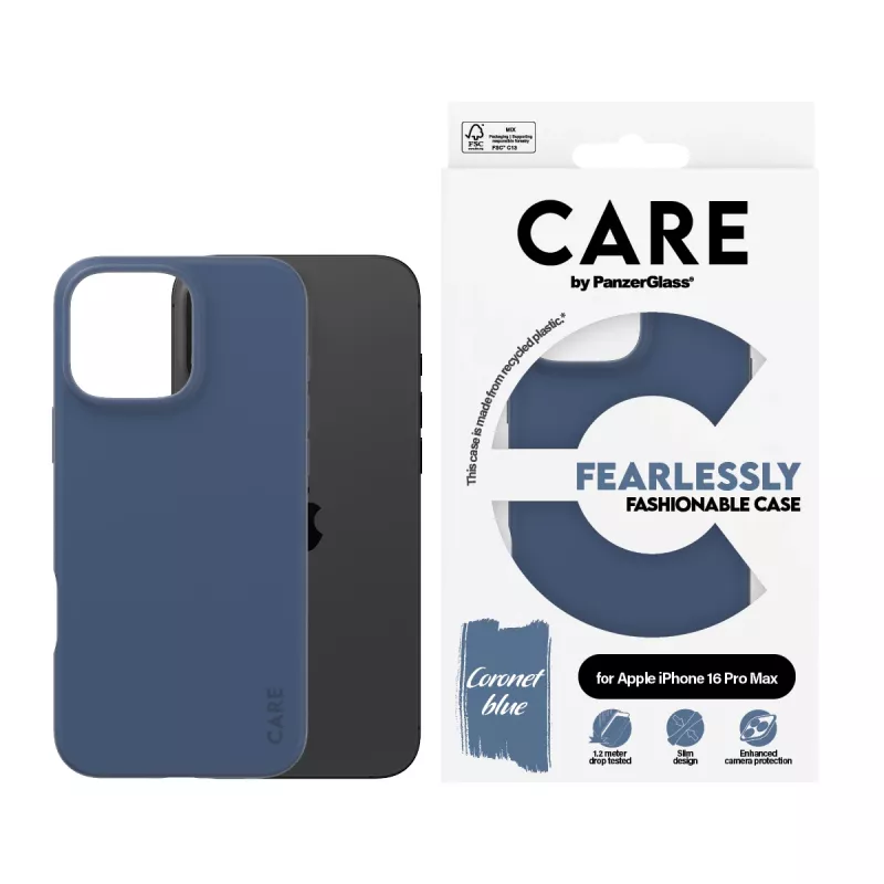 Cover PanzerGlass CARE by modische hoes Blue iPhone 16 Pro Max transparant