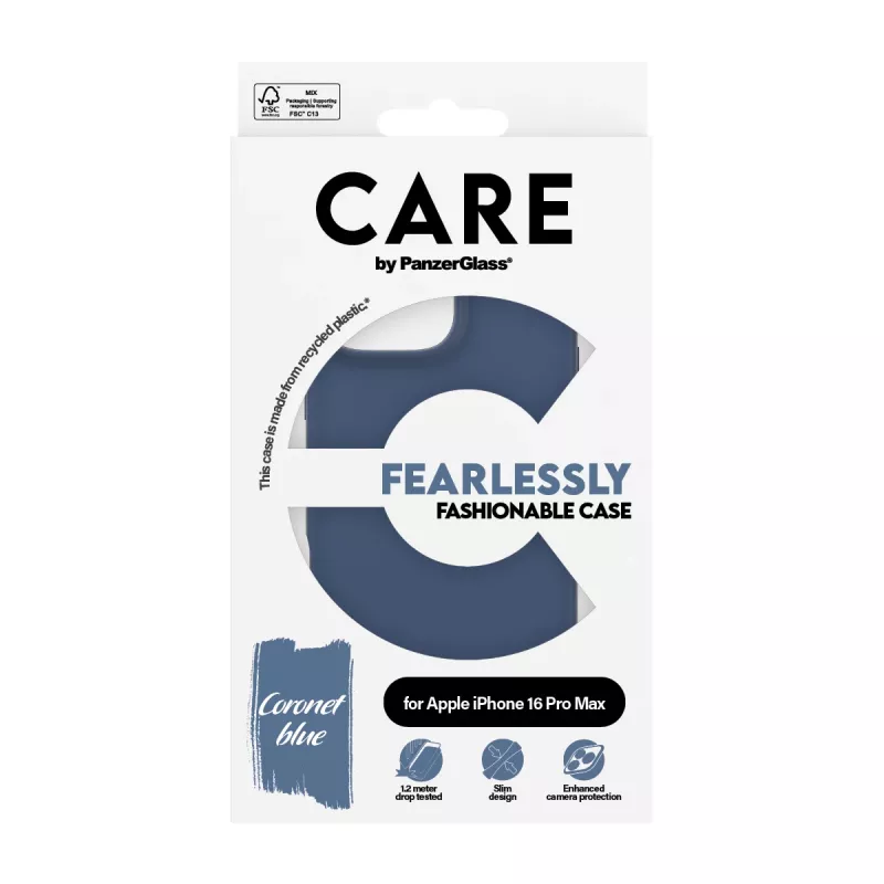 Cover PanzerGlass CARE by modische hoes Blue iPhone 16 Pro Max transparant