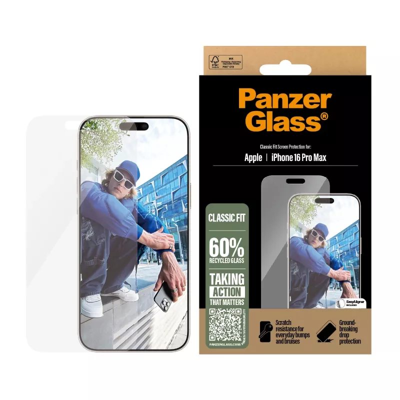 PanzerGlass ® beeldschermbeschermfolie iPhone 16 Pro Max | Classic Fit