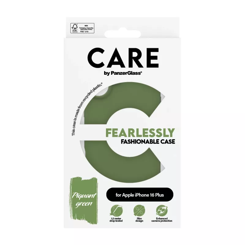 Cover PanzerGlass CARE by ® modische hoes groen iPhone 16 Plus