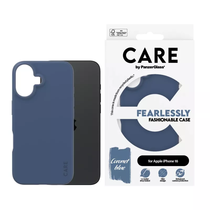 Hoesje PanzerGlass CARE by Fashionable Case, blauw, iPhone 16