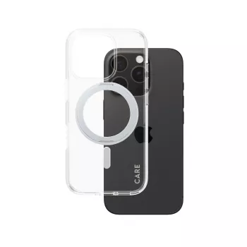 PanzerGlass CARE™ by ® Case transparant met zilveren kickstand & MagSafe iPhone 16 Pro