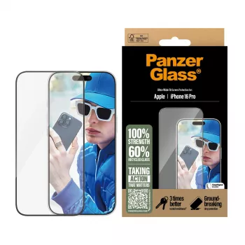 PanzerGlass ® beeldschermfolie iPhone 16 Pro | Ultra-Wide Fit