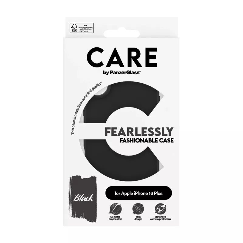 PanzerGlass CARE™ by ® hoesje zwart iPhone 16 Plus
