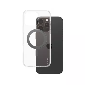 PanzerGlass CARE™ by ® case transparant met zwarte kickstand & MagSafe voor iPhone 16 Pro Max