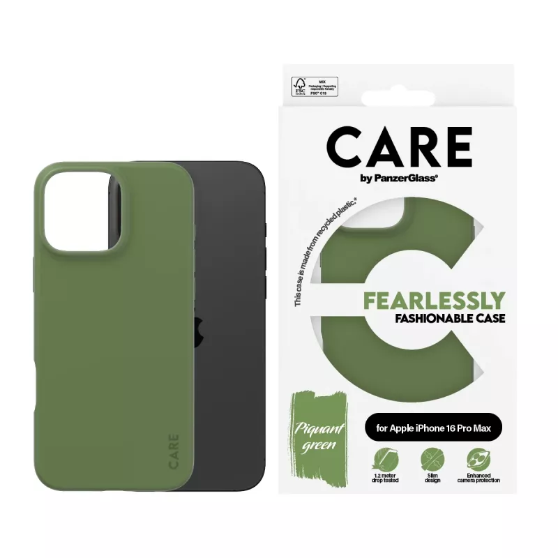 Cover PanzerGlass CARE by ® modische hoes groen iPhone 16 Pro Max