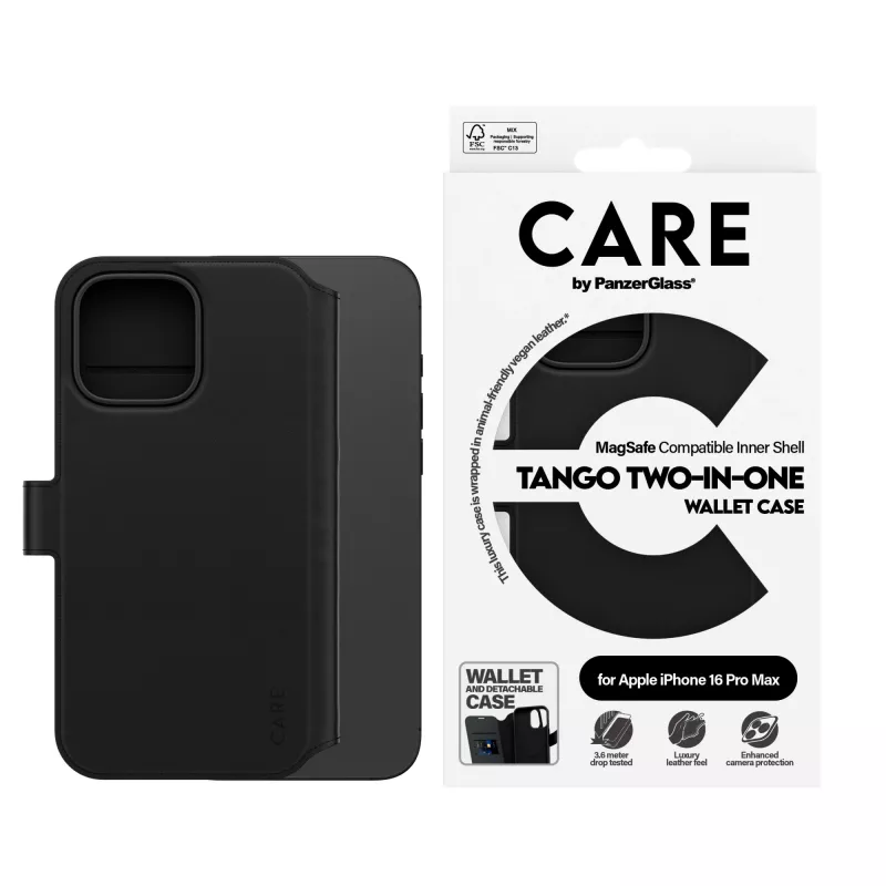 PanzerGlass CARE™ by ® Tango 2-in-1 walletcase met MagSafe iPhone 16 Pro Max