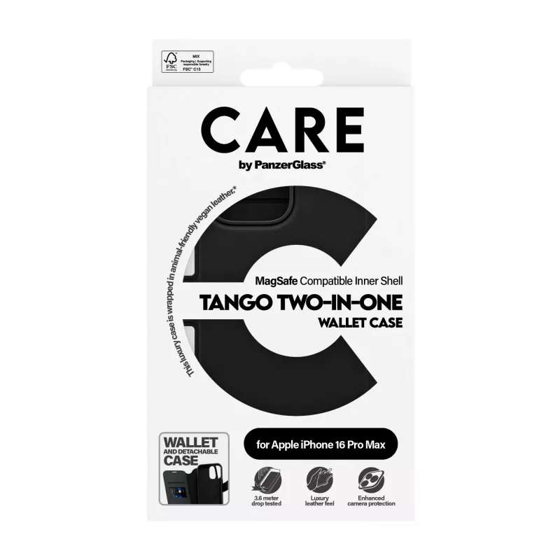 PanzerGlass CARE™ by ® Tango 2-in-1 walletcase met MagSafe iPhone 16 Pro Max