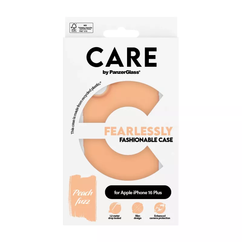 Cover PanzerGlass CARE by modische hoes Peachy iPhone 16 Plus transparant