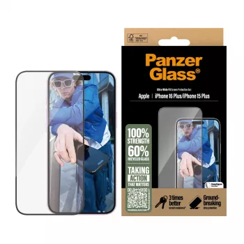 PanzerGlass ® schermfolie iPhone 16 Plus | 15 Plus | Ultra-Wide Fit