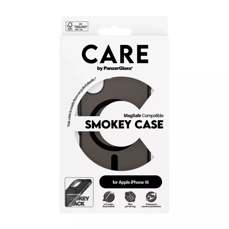 PanzerGlass CARE™ by ® Urban Combat case smokey met zwart MagSafe iPhone 16