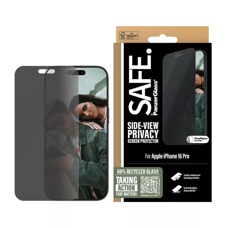 PanzerGlass SAFE. by ® privacyschermfolie iPhone 16 Pro | Ultra-Wide Fit