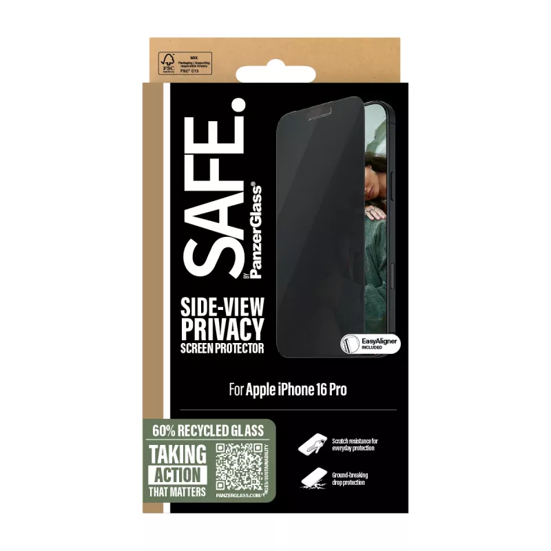 PanzerGlass SAFE. by ® privacyschermfolie iPhone 16 Pro | Ultra-Wide Fit